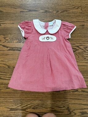 Darby Fallon Clark x Edgehill Collection Red Gingham Dress with White Collar 2T
